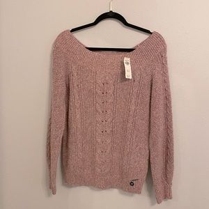 NWT Pink wide-necked/off the shoulder sweater